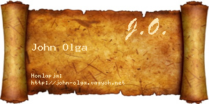 John Olga névjegykártya
