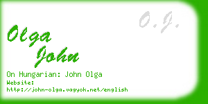 olga john business card